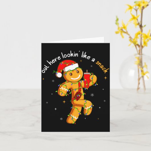 Out Here Looking Like A Snack Funny Boujee Xmas Gi Kaart (Gele Bloem)