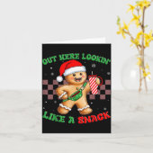 Out Here Looking Like A Snack Funny Christmas Ging Kaart (Gele Bloem)