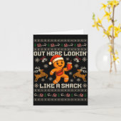 Out Here Looking Like A Snack Funny Christmas Xmas Kaart (Gele Bloem)