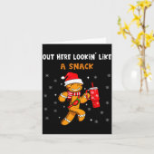 Out Here Looking Like A Snack Funny Gingerbread Ch Kaart (Gele Bloem)