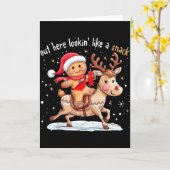 Out Here Looking Like A Snack Funny Xmas Gingerbre Kaart (Gele Bloem)