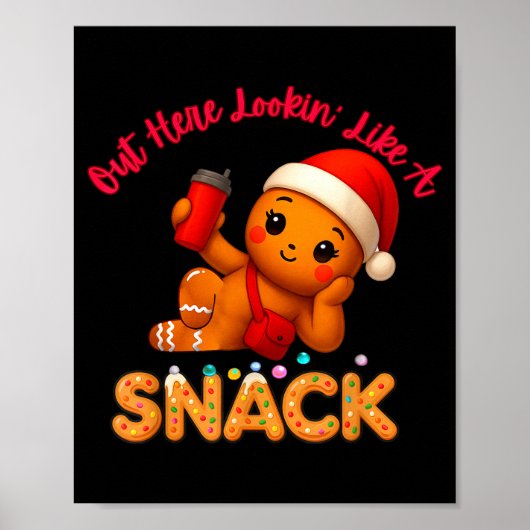 Out Here Looking Like A Snack Funny Xmas Light Gin Poster (Voorkant)