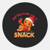 Out Here Looking Like A Snack Funny Xmas Light Gin Ronde Sticker (Voorkant)