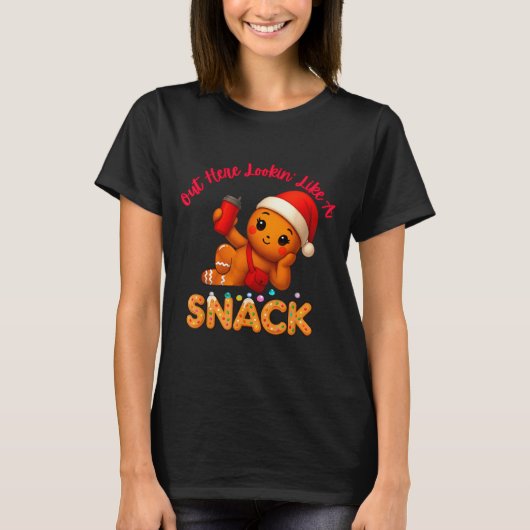 Out Here Looking Like A Snack Funny Xmas Light Gin T-shirt (Voorkant)