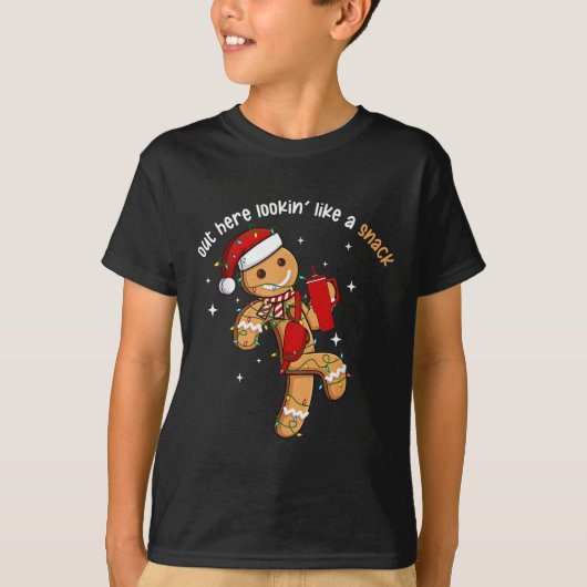 Out Here Looking Like A Snack Funny Xmas Light Gin T-shirt (Voorkant)