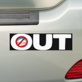 OUT - Iedereen behalve Obama - 2012 Bumpersticker (Op auto)