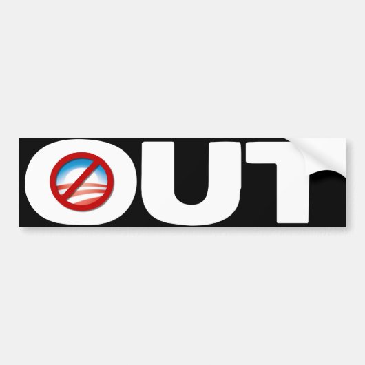 OUT - Iedereen behalve Obama - 2012 Bumpersticker (Voorkant)