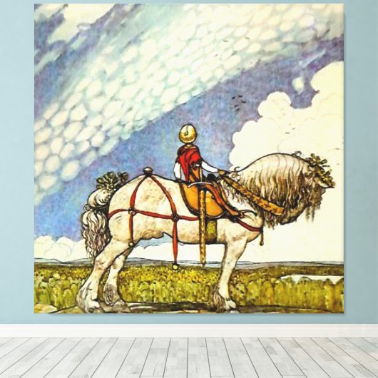 "Out In the Wide World" van John Bauer Canvas Afdruk (Insitu (Houten vloer))