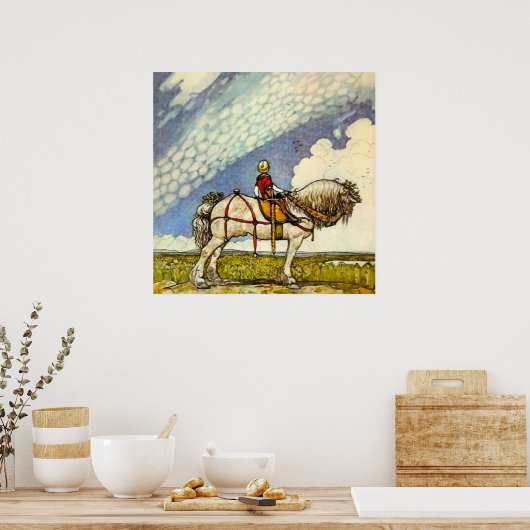 "Out In the Wide World" van John Bauer Poster (Keuken)