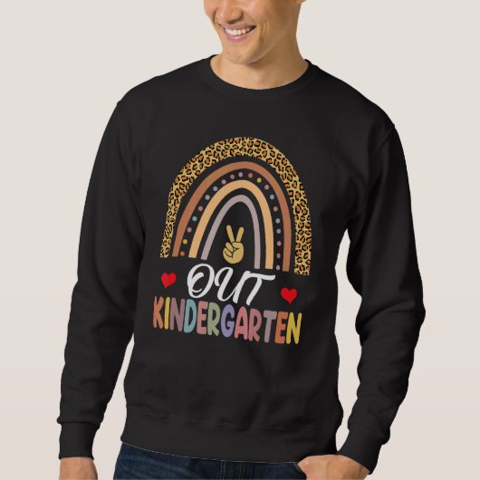 Out Kindergarten Rainbow Peace School Kinder Gradu Trui (Voorkant)