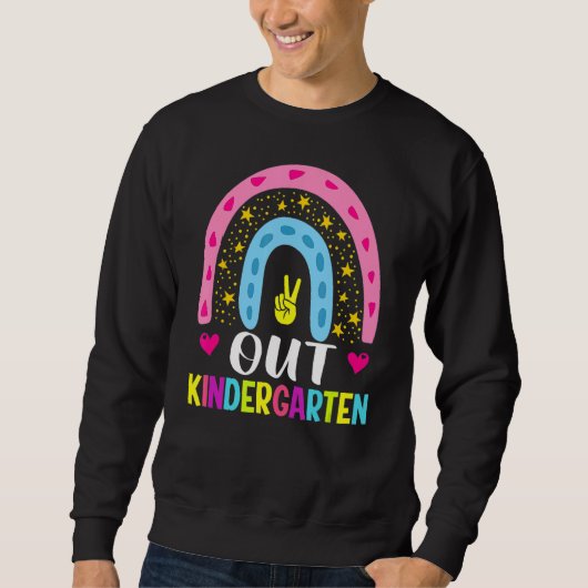 Out Kindergarten Rainbow Peace School Kinder Gradu Trui (Voorkant)