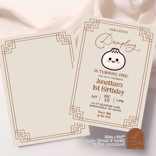 Out Little Dumpling Chinese Bao eerste verjaardag Kaart