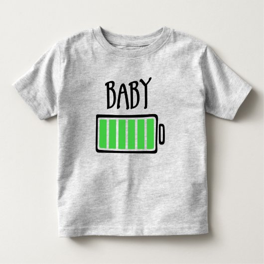 Out of Batteries – Baby Kinder Shirts (Voorkant)