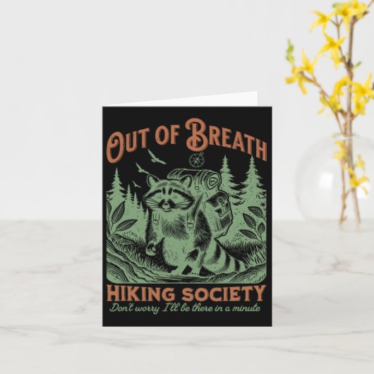 Out of Breath Hiking Society Grappige prullenbak P Kaart (Gele Bloem)