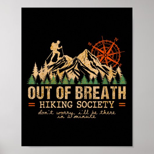 Out of Breath Hiking Society Hiking Crew Happy Cam Poster (Voorkant)