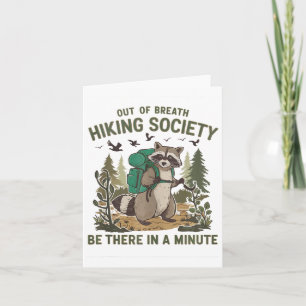 Out of Breath Hiking Society Raccoon Grappig Wande Kaart