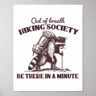 Out Of Breath Hiking Society T-shirt Wasbeer Wande Poster