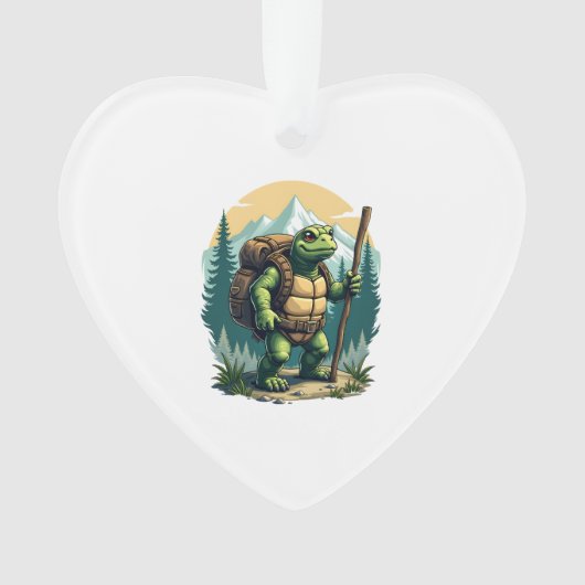 Out Of Breath Hiking Society Turtle T-Shirt Ornament (voorkant)