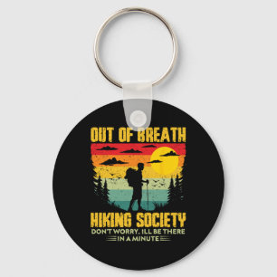 Out of Breath Hiking Society Wandelen Natuur Lover Sleutelhanger