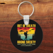 Out of Breath Hiking Society Wandelen Natuur Lover Sleutelhanger (Voorkant)