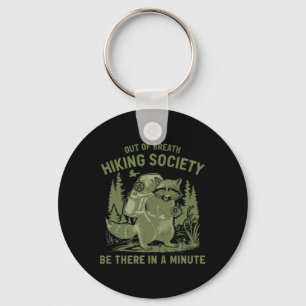 Out of Breath Hiking Society Wasbeer Grappige Mann Sleutelhanger