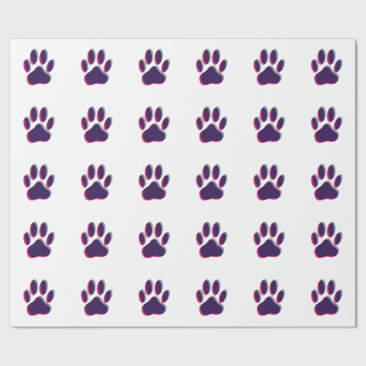 Out-of-Focus Dog Paw-afdrukken Cadeaupapier (Vlak)