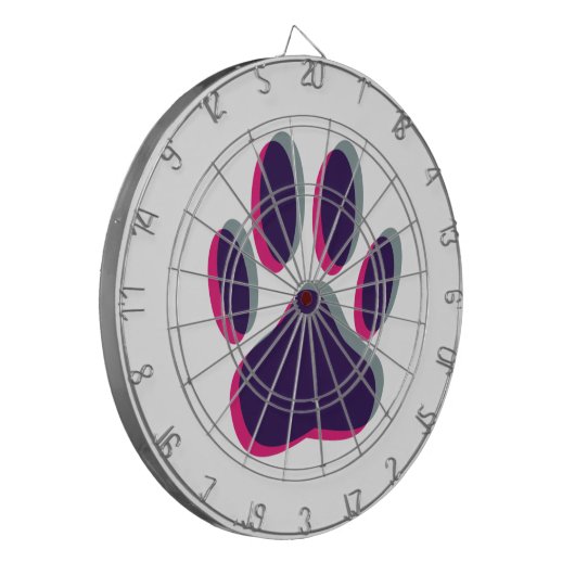 Out-of-Focus Dog Paw-afdrukken Dartbord (Voorkant Links)