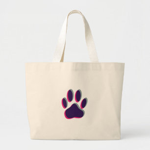 Out-of-Focus Dog Paw-afdrukken Grote Tote Bag