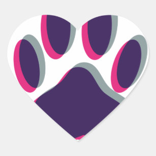 Out-of-Focus Dog Paw-afdrukken Hart Sticker