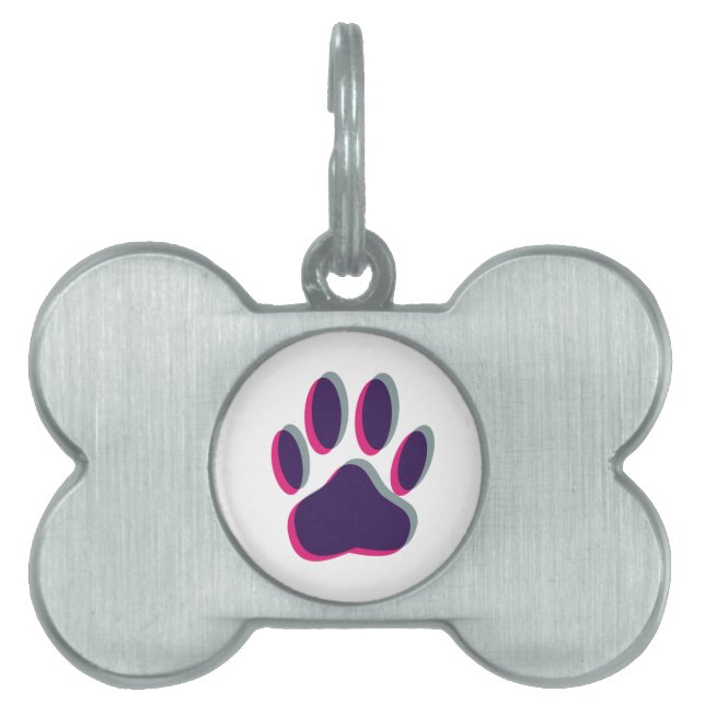 Out-of-Focus Dog Paw-afdrukken Huisdieren Naamplaatje (voorkant)