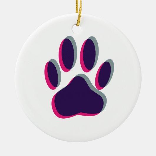 Out-of-Focus Dog Paw-afdrukken Keramisch Ornament (Voorkant)