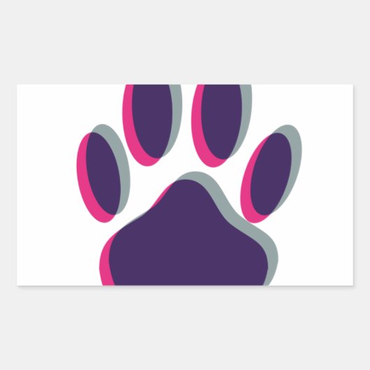 Out-of-Focus Dog Paw-afdrukken Rechthoekige Sticker (Voorkant)