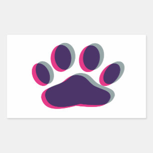Out-of-Focus Dog Paw-afdrukken Rechthoekige Sticker