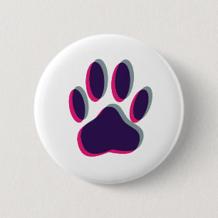 Out-of-Focus Dog Paw-afdrukken Ronde Button 5,7 Cm