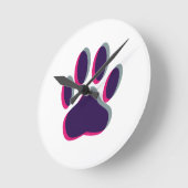 Out-of-Focus Dog Paw-afdrukken Ronde Klok (Hoek)