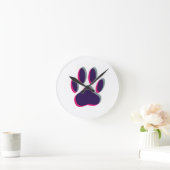 Out-of-Focus Dog Paw-afdrukken Ronde Klok (Huis)