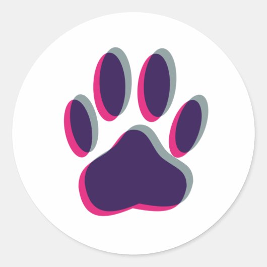 Out-of-Focus Dog Paw-afdrukken Ronde Sticker (Voorkant)