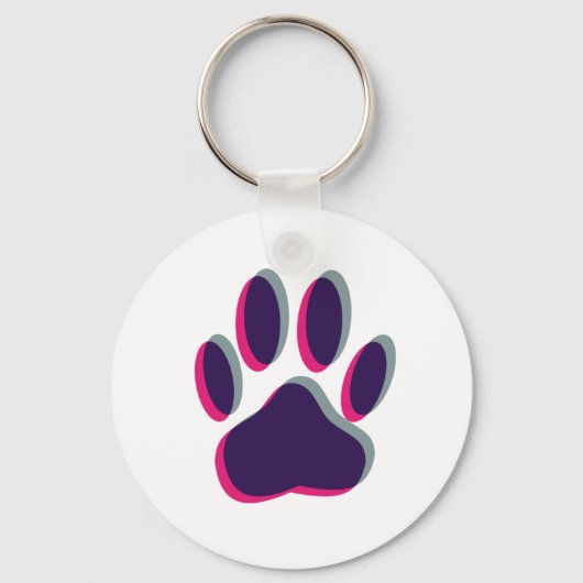 Out-of-Focus Dog Paw-afdrukken Sleutelhanger (Voorkant)
