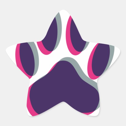 Out-of-Focus Dog Paw-afdrukken Ster Sticker (Voorkant)