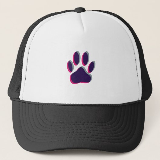 Out-of-Focus Dog Paw-afdrukken Trucker Pet (Voorkant)