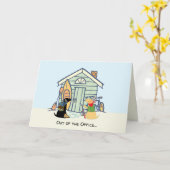 Out of Office Funny Dog Greeting Card Kaart (Gele Bloem)