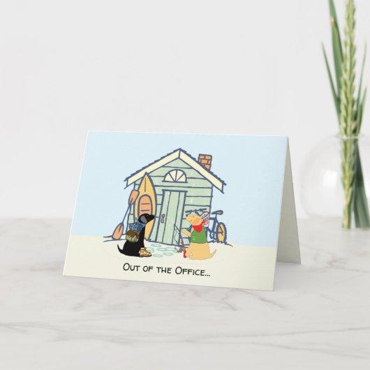 Out of Office Funny Dog Greeting Card Kaart (Voorkant)
