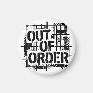Out of Order Brutalist Industriële Typografie Zwee Magneet
