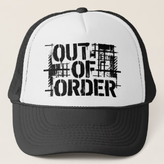 Out of Order Brutalist Industriële Typografie Zwee Trucker Pet