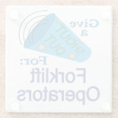 Out-of-out voor vorkheftrucks glazen onderzetter (Achterkant)