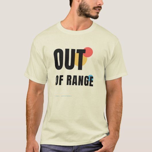Out Of Range Tech Typografie Ontwerp T-shirt (Voorkant)