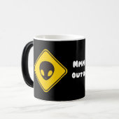​"Out Of The World" Funny Alien Sign Magische Mok (Voorkant links)