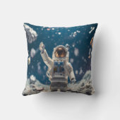 Out of This World Astronaut in Space Throw Pillow Kussen (Achterkant)