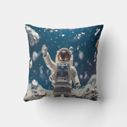 Out of This World Astronaut in Space Throw Pillow Kussen (Achterkant)
