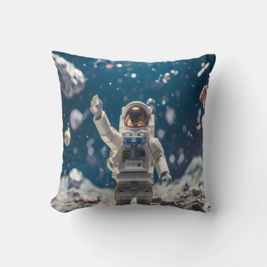 Out of This World Astronaut in Space Throw Pillow Kussen (Voorkant)
